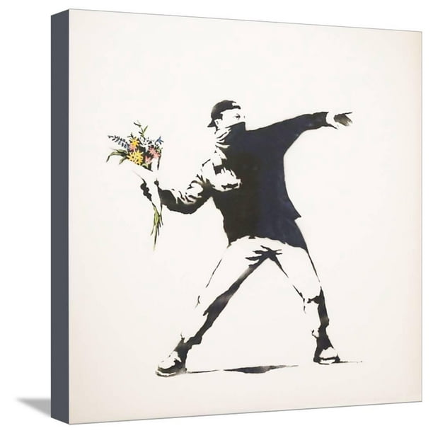 BANKSY TIRE ON FIRE ORANGE DEEP FRAMED CANVAS WALL ART PICTURE PAPER PRINT